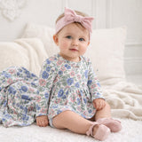 Vintage Floral Skirted Baby Girl Bamboo Bodysuit - Tesa Babe - Flyclothing LLC