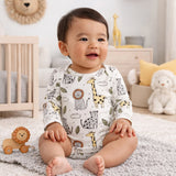 Safari Snuggles Bamboo Baby Bodysuit Jungle Animals - Tesa Babe - Flyclothing LLC