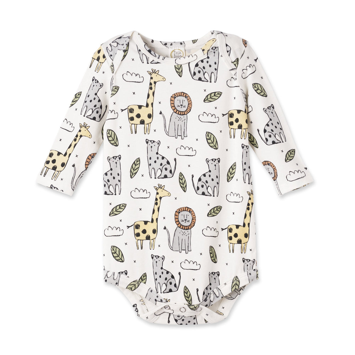 Safari Snuggles Bamboo Baby Bodysuit Jungle Animals - Tesa Babe - Flyclothing LLC