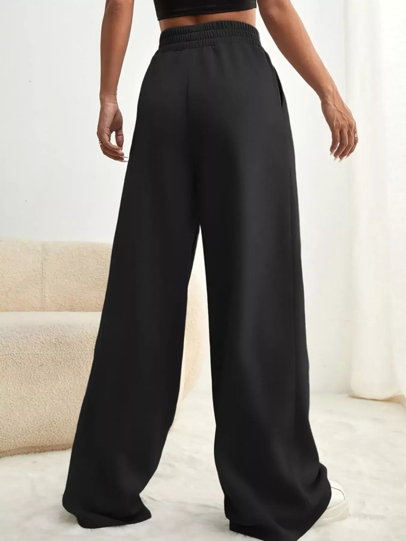 Drawstring Waist Wide Leg Pants - Trendsi - Flyclothing LLC