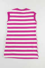 Stripe Cap Sleeve Pocketed Shift Tee Dress - Trendsi - Flyclothing LLC