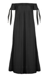 Slit Off Shoulder Short Sleeve Midi Dress - Trendsi