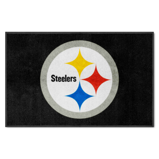 Pittsburgh Steelers 4X6 High-Traffic Mat with Durable Rubber Backing - Landscape Orientation - Pittsburgh Steelers