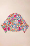 Printed Notched Long Sleeve Blouse - Trendsi - Flyclothing LLC
