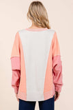 Mittoshop Mineral Wash Color Block Sweatshirt - Trendsi - Flyclothing LLC