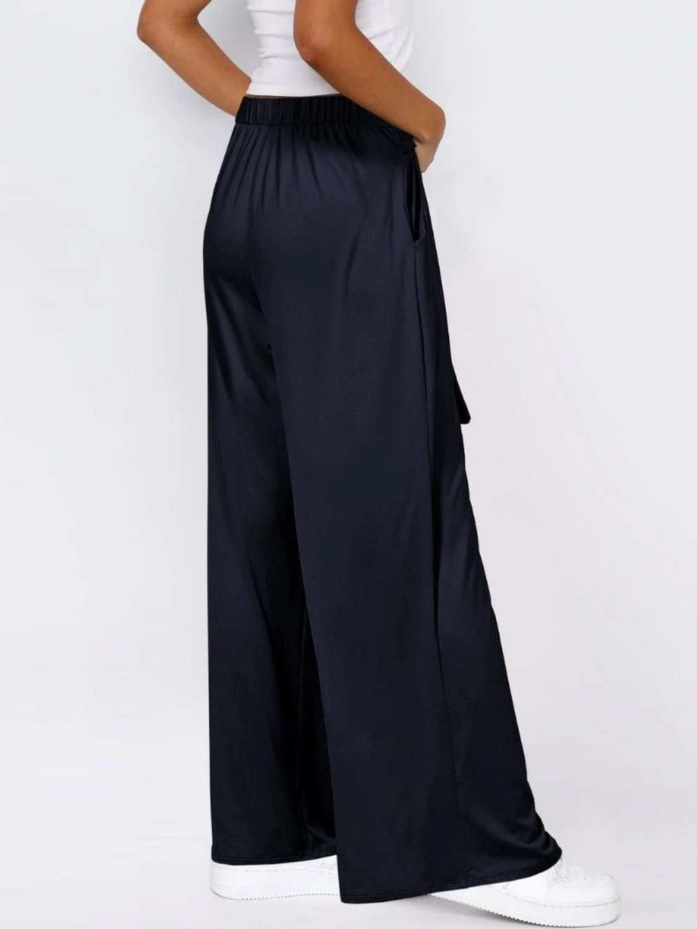 Tied Wide Leg Pants with Pockets - Trendsi - Flyclothing LLC