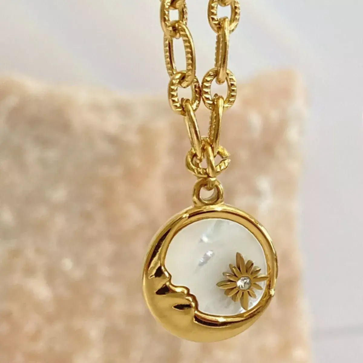 18K Gold-Plated Titanium Steel Pendant Necklace - Trendsi - Flyclothing LLC