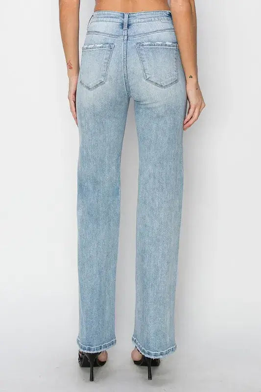 RISEN Full Size High Rise Straight Jeans Plus Size - Trendsi - Flyclothing LLC