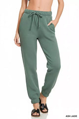 Zenana Fleece Drawstring Joggers With Pocket - Trendsi - Flyclothing LLC