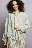 POL Embroidery Button Down Long Sleeve Shirt - Trendsi - Flyclothing LLC