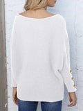 Full Size Boat Neck Long Sleeve Sweater - Trendsi - Flyclothing LLC