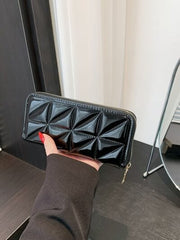 PU Leather Solid Color Wallet - Trendsi