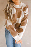 Contrast Flower Mock Neck Long Sleeve Sweater - Trendsi - Flyclothing LLC