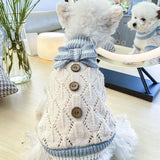 Bowknot Dog Clothes Cat Costume Hollow Knit Dog Sweater - My Store - Flyclothing LLC