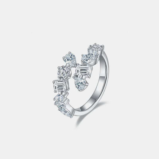 2.6 Carat Moissanite 925 Sterling Silver Bypass Ring - Trendsi - Flyclothing LLC