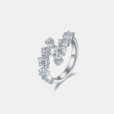 2.6 Carat Moissanite 925 Sterling Silver Bypass Ring - Trendsi
