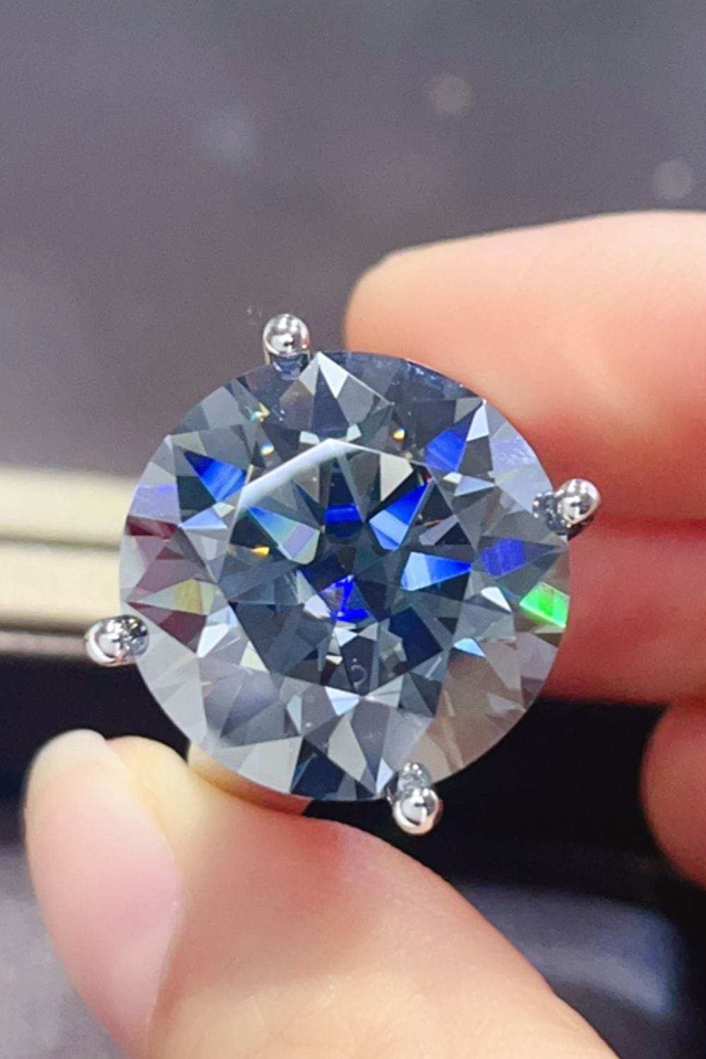 20 Carat Moissanite 925 Sterling Silver Ring - Trendsi - Flyclothing LLC