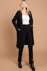 Culture Code Double Breast Lapel Collar Coat - Trendsi
