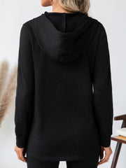 Drawstring Long Sleeve Hoodie - Trendsi