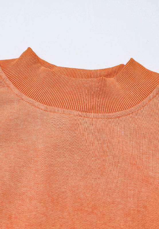 Mock Neck Dropped Shoulder Sweatshirt - Trendsi - Flyclothing LLC