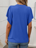 Round Neck Flutter Sleeve T-Shirt - Trendsi - Flyclothing LLC