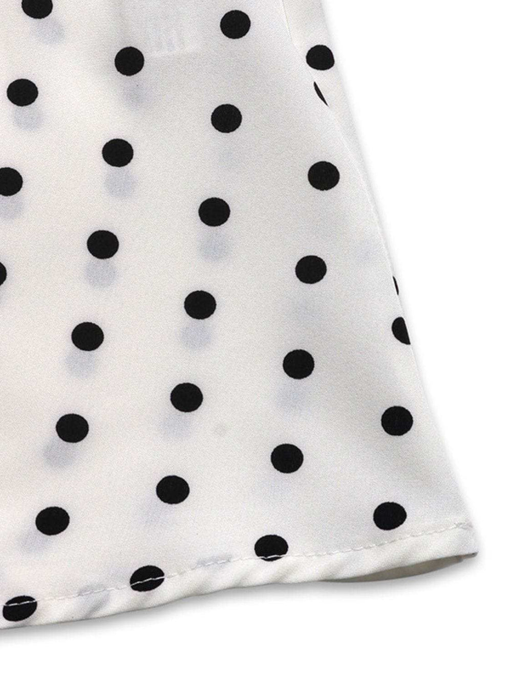 Perfee Bow Front Polka Dot Sleeveless Midi Dress - Trendsi - Flyclothing LLC
