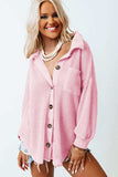 Waffle-Knit Collared Neck Long Sleeve Shirt - Trendsi - Flyclothing LLC