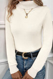 Turtleneck Long Sleeve Sweater - Trendsi