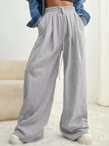 Drawstring Waist Wide Leg Pants - Trendsi - Flyclothing LLC