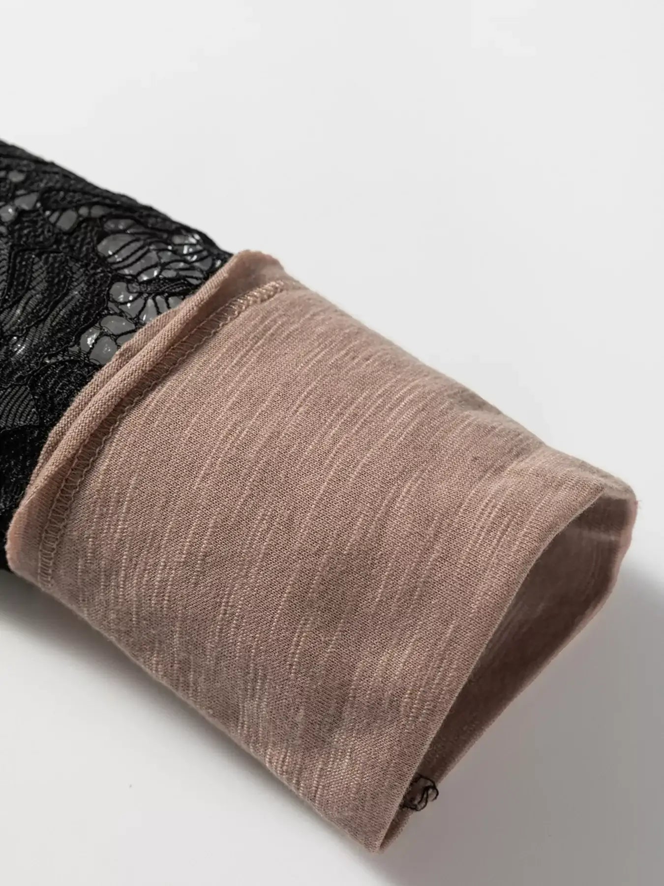 Sheer Lace Patchwork Casual Long Sleeve Tee - Trendsi - Flyclothing LLC