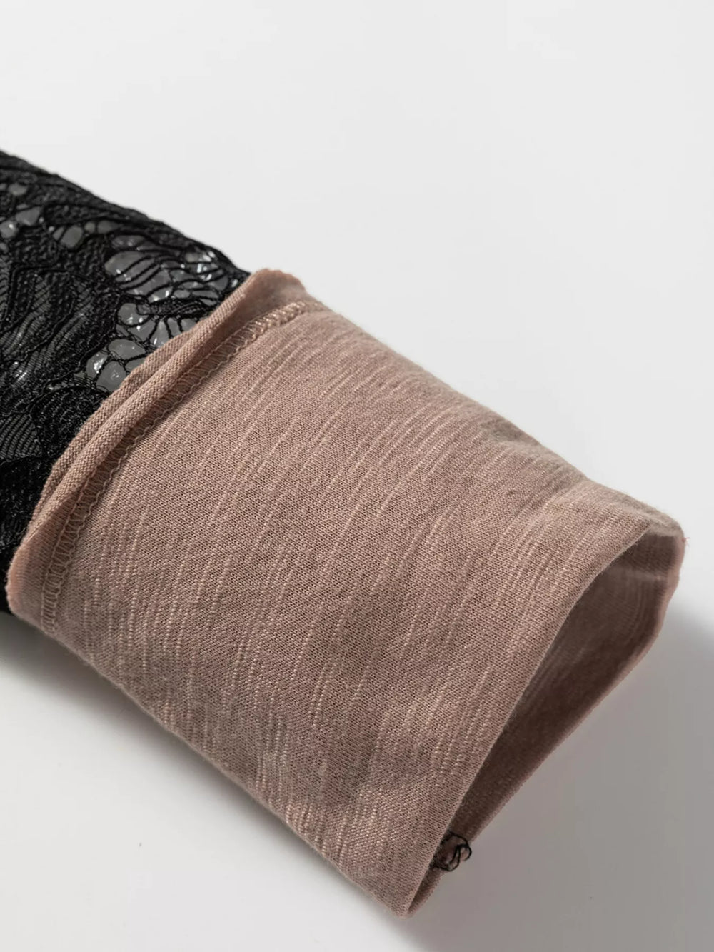 Sheer Lace Patchwork Casual Long Sleeve Tee - Trendsi - Flyclothing LLC