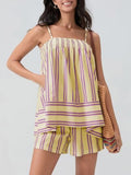Smocked Square Neck Cami and Shorts Set - Trendsi