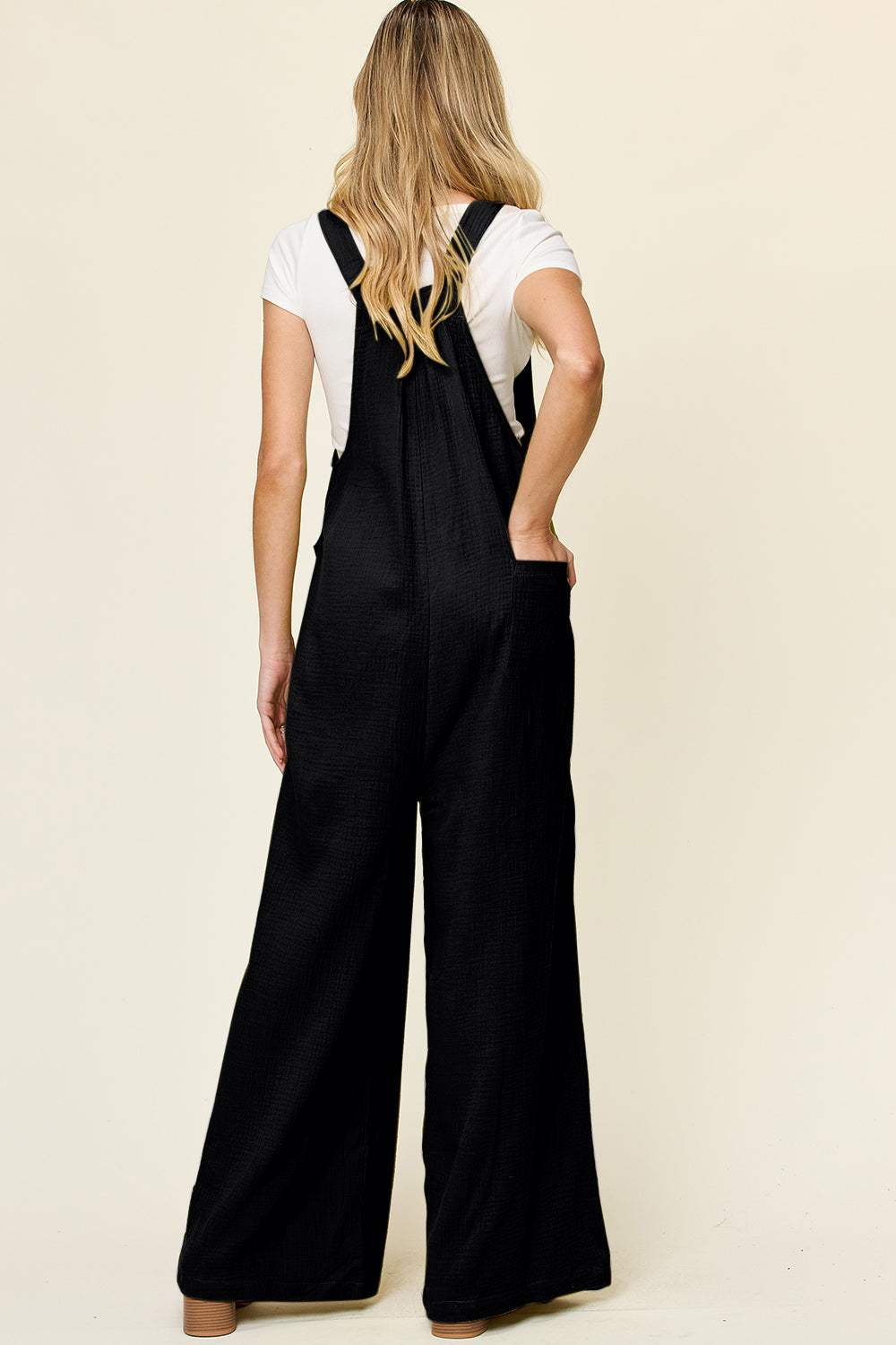 Double Take Full Size Texture Wide Strap Wide Leg Overall - Trendsi - Flyclothing LLC