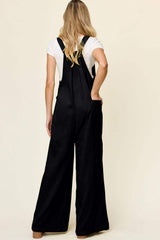 Double Take Full Size Texture Wide Strap Wide Leg Overall - Trendsi - Flyclothing LLC