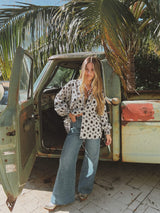 White Wedding Retro Floral Button Up Blouse PREORDER JUNE/JULY 2026 - Lil Bee's Bohemian - Flyclothing LLC