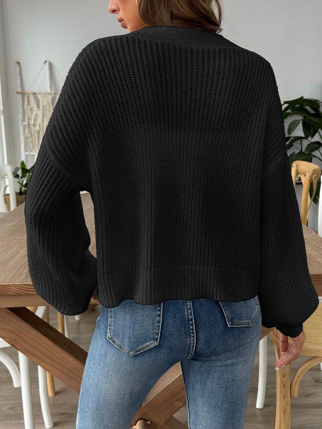 V-Neck Button Up Long Sleeve Cardigan - Trendsi - Flyclothing LLC