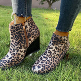 Round Toe Wedge Ankle Boots - Trendsi - Flyclothing LLC