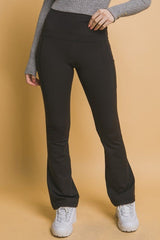 Love Tree High Waist Flare Active Leggings with Side Pockets - Trendsi