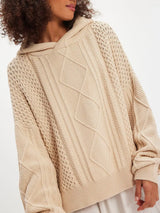 Texture Knit Long Sleeve Hooded Sweater - Trendsi - Flyclothing LLC