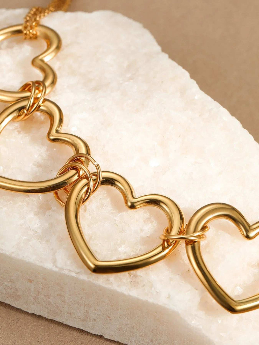 18K Gold-Plated Stainless Steel Heart Necklace - Trendsi - Flyclothing LLC