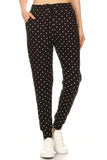 Leggings Depot Full Size Buttery Soft Polka Dot Joggers with Drawstring Plus Size - Trendsi