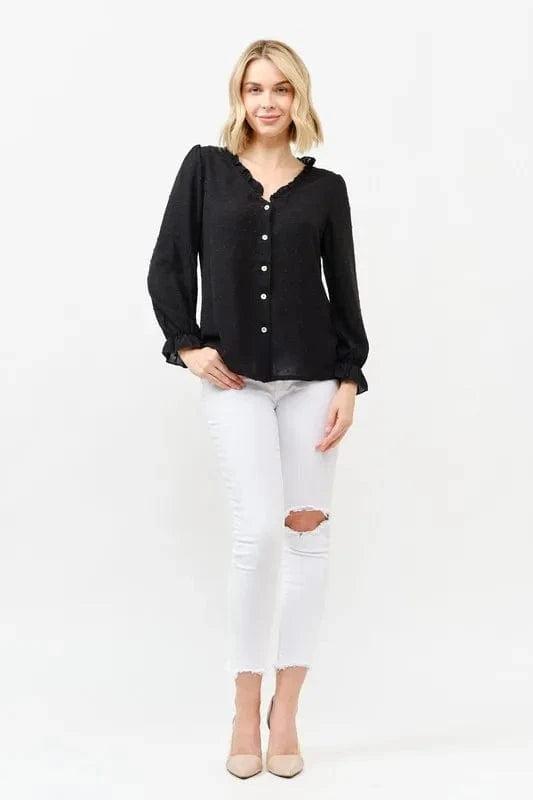 And The Why Polka Dot Ruffle Detailed Blouse Top - Trendsi