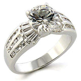 96313 - Rhodium Brass Ring with AAA Grade CZ in Clear - Alamode - Flyclothing LLC