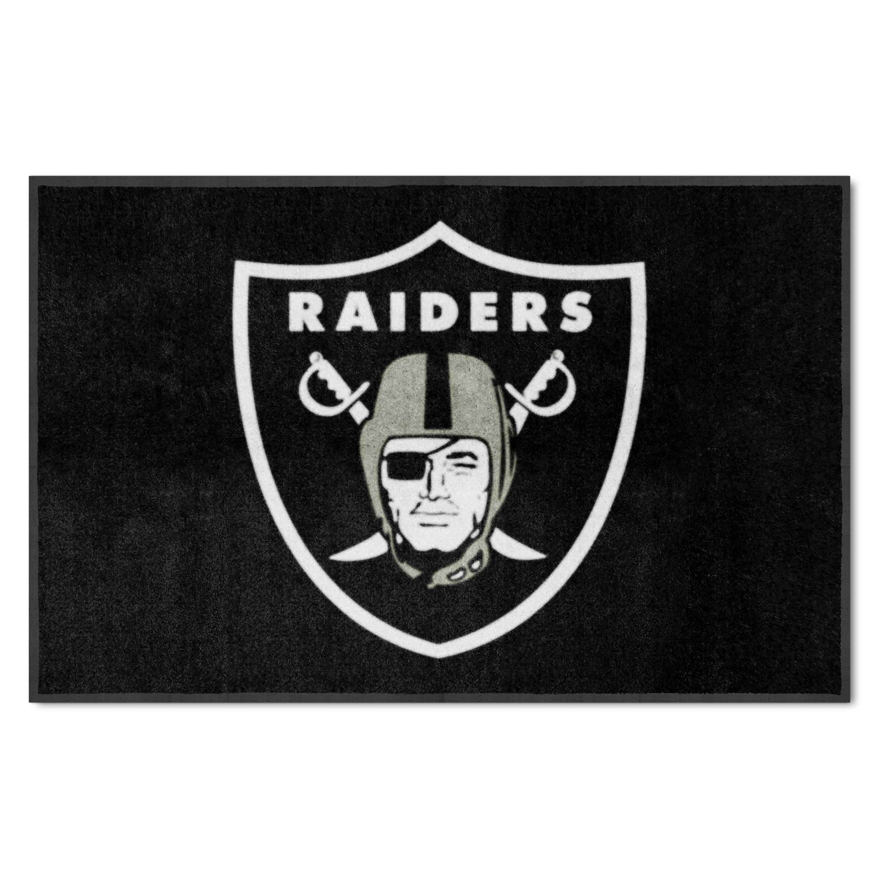 Las Vegas Raiders 4X6 High-Traffic Mat with Durable Rubber Backing - Landscape Orientation - Las Vegas Raiders