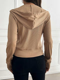 Devine Zip Up Long Sleeve Hooded Outerwear - Trendsi - Flyclothing LLC