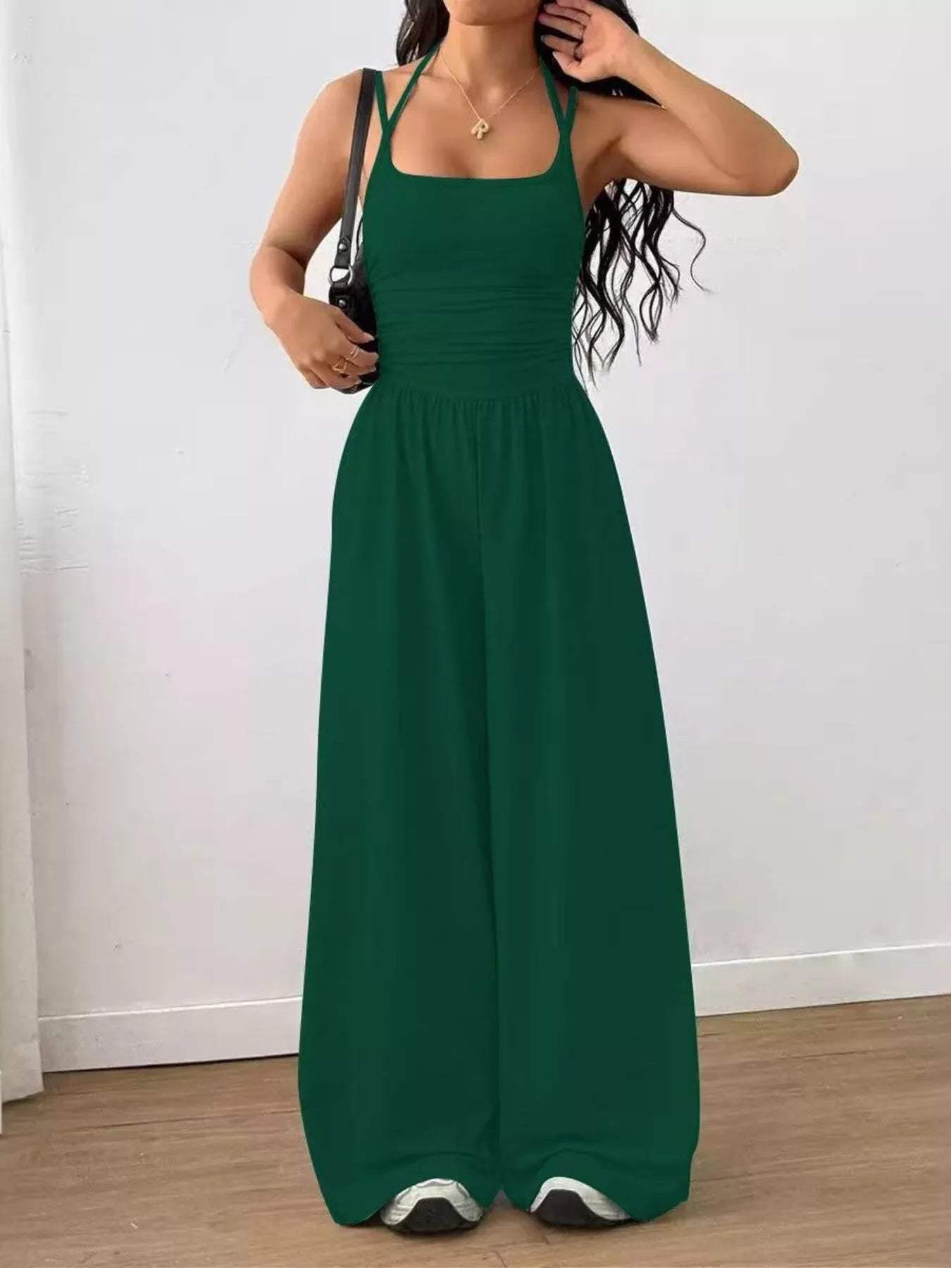 Spaghetti Strap Wide Leg Jumpsuit - Trendsi - Flyclothing LLC