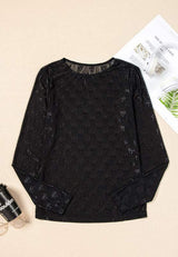 Bow Round Neck Long Sleeve Top - Trendsi - Flyclothing LLC