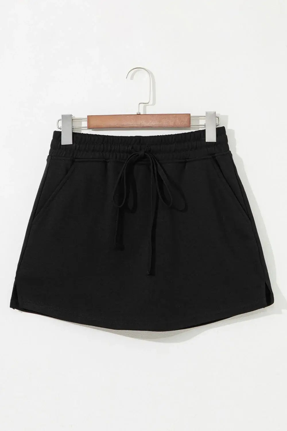 French Terry Drawstring Mini Skort with Pockets - Trendsi - Flyclothing LLC