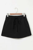 French Terry Drawstring Mini Skort with Pockets - Trendsi - Flyclothing LLC