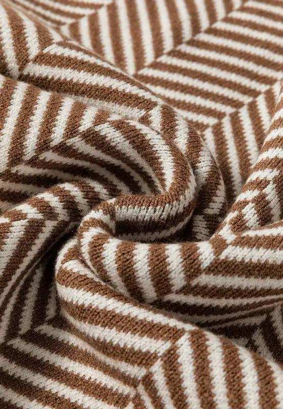 Striped Round Neck Long Sleeve Sweater - Trendsi - Flyclothing LLC